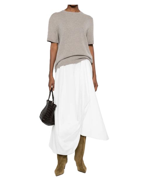 T-shirt girocollo in maglia Soft Goat | FW25SF2000400002GREIGE